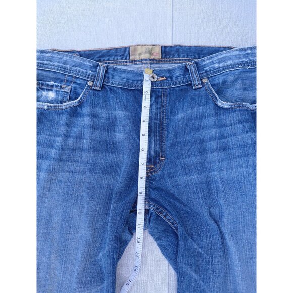 Vtg BKE Carson Jeans 36 X-Long Distressed Ripped Whiskered Denim Straight Leg - Picture 11 of 13